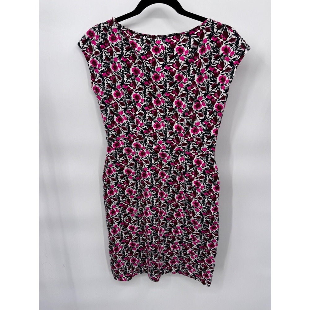 Boden Florrie Jersey Dress Women 4R White Pink Flower Print Cotton Pockets Fairy - Picture 8 of 9